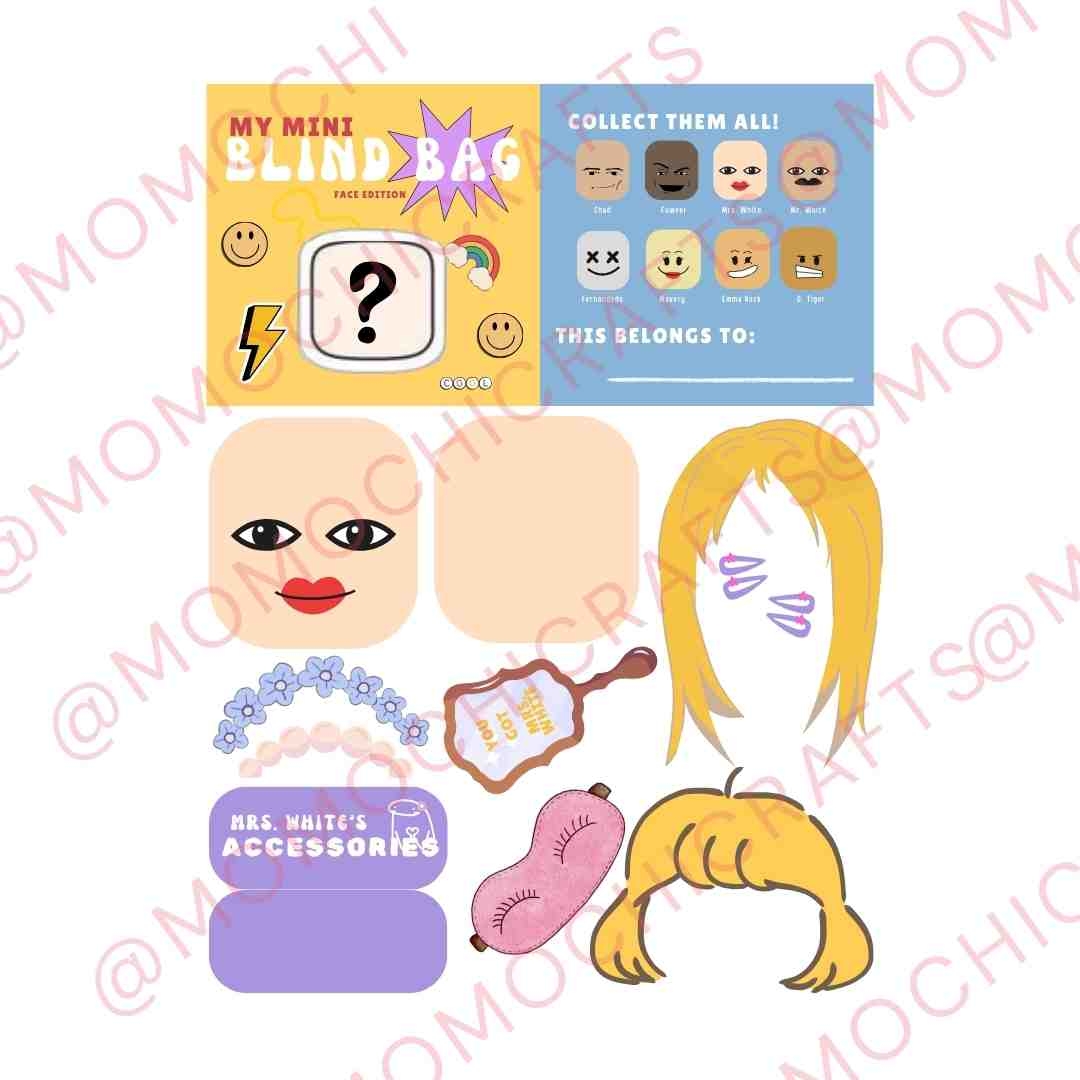 My Mini Blind Bag Face Edition Letter sized Blind Bag Template For Non borderless Print By Sociallyeuni Raket PH