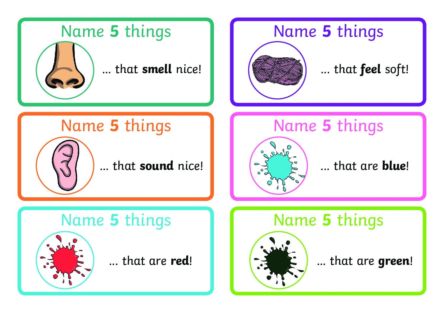 Name Five Things Challenge Cards For Adults Language Advisor