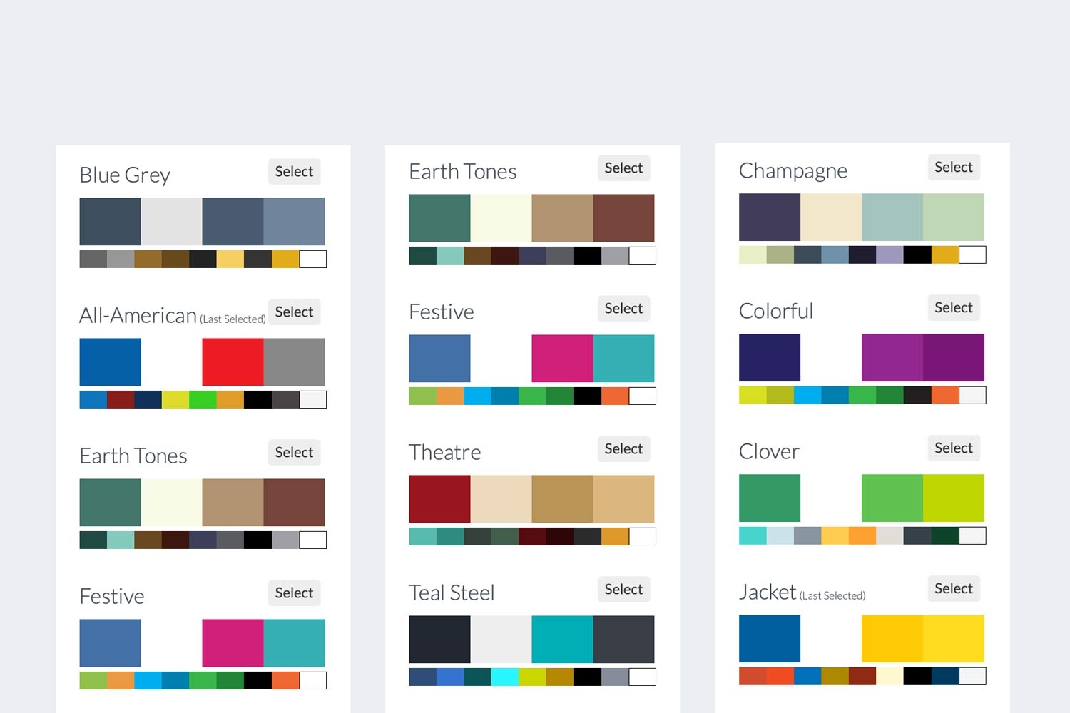New Color Palette Templates Grandstand Apps
