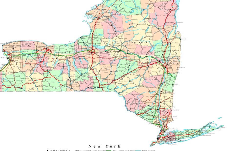 New York Printable Map