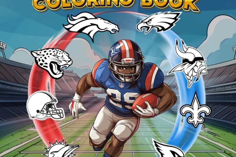 NFL Coloring Book Activity Book With All 32 American Football Team Logos Fun Facts And Trivia All Star Sports Showdown Trivia Facts And