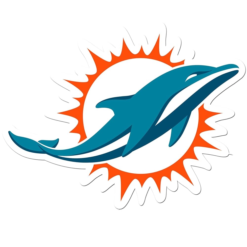 NFL Siskiyou Sports Fan Shop Miami Dolphins Auto Decal 8 Inch Sheet Team Color