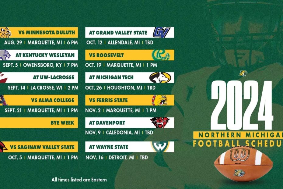 NMU Football Announces 2024 Schedule Northern Michigan University