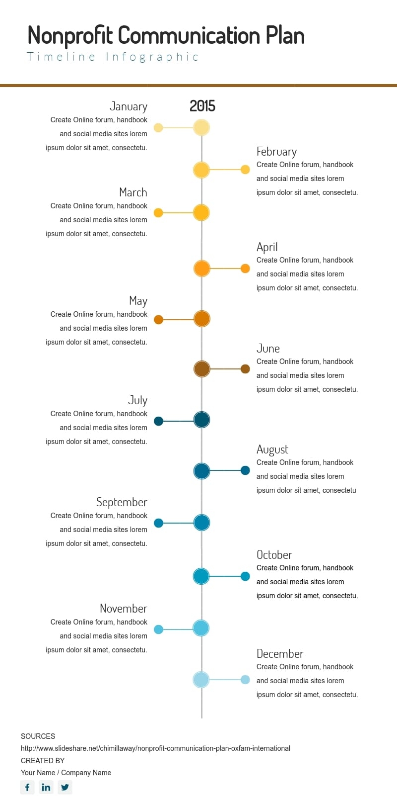 Nonprofit Communication Plan Timeline Infographic Template Visme