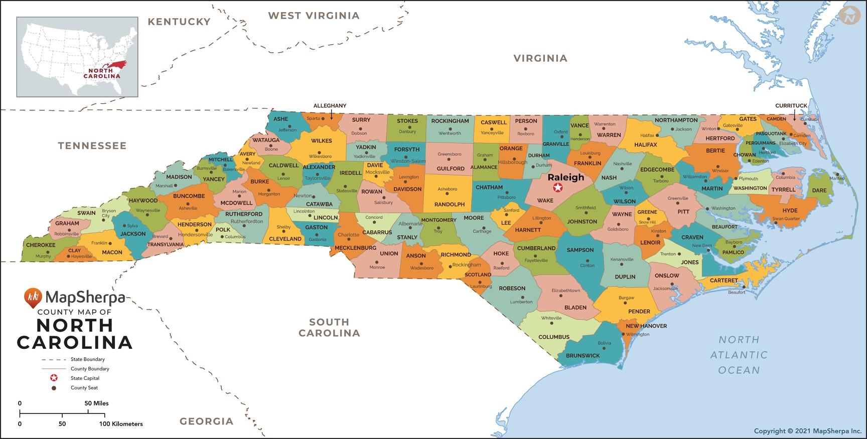 printable map north carolina