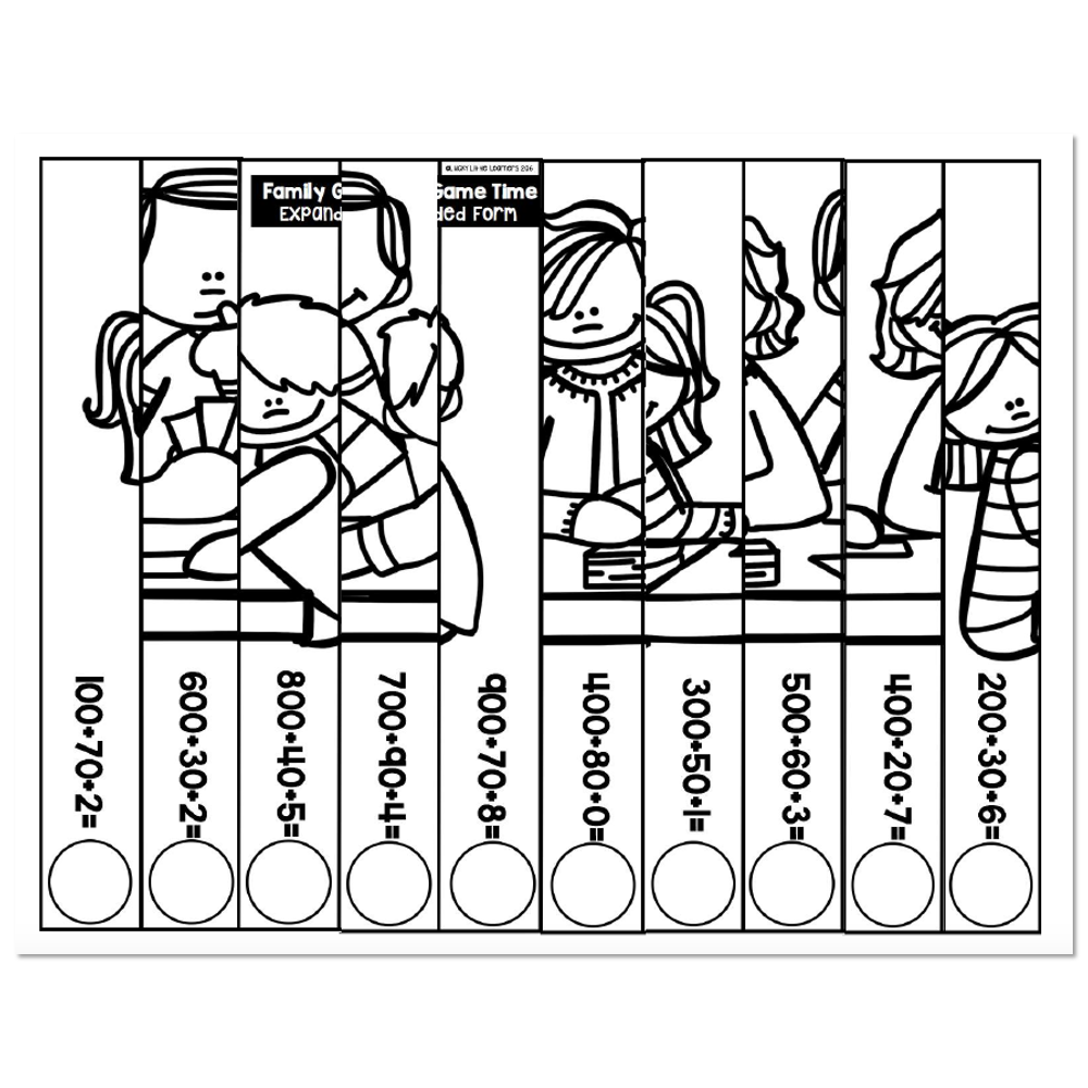 November Student Scrambled Math Puzzle Family Game Time Expanded Form 2 Lucky Little Learners