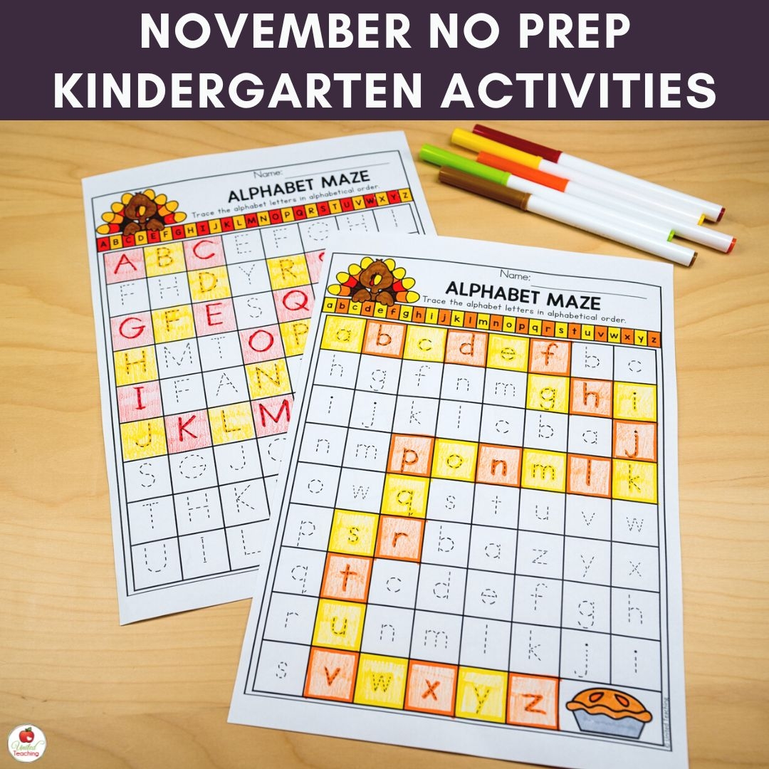 November Worksheets For Kindergarten Easy To Prep Thanksgiving Activities United Teaching
