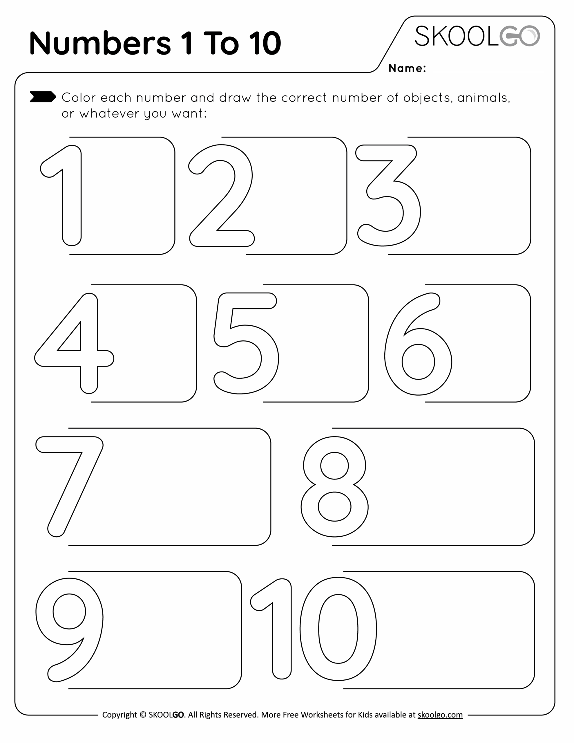 Numbers 1 To 10 Free Worksheet SKOOLGO