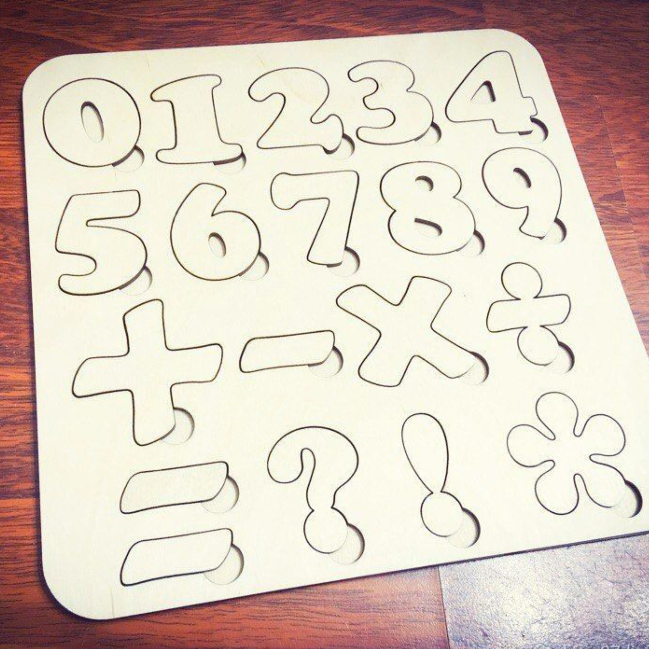 Numbers Puzzle Template For Laser Cut Free Vector File Free Download DXF Patterns