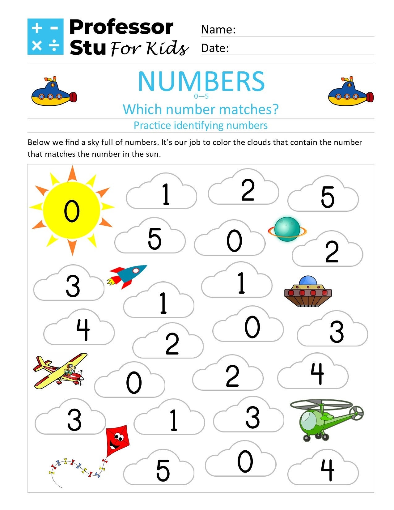 number practice worksheets