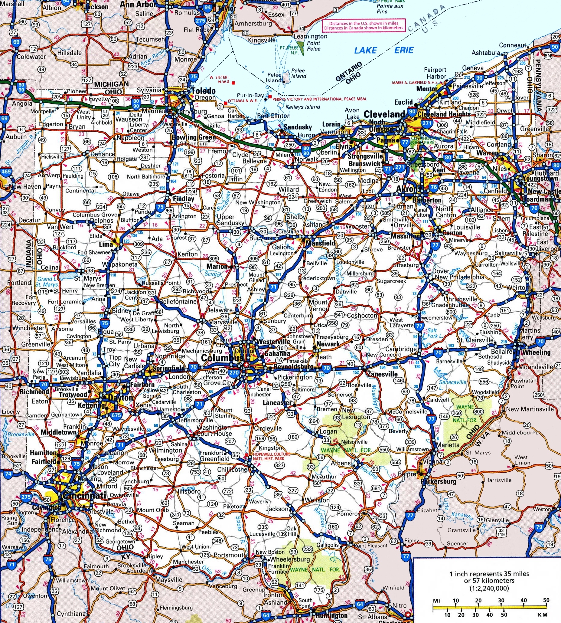 printable map of ohio