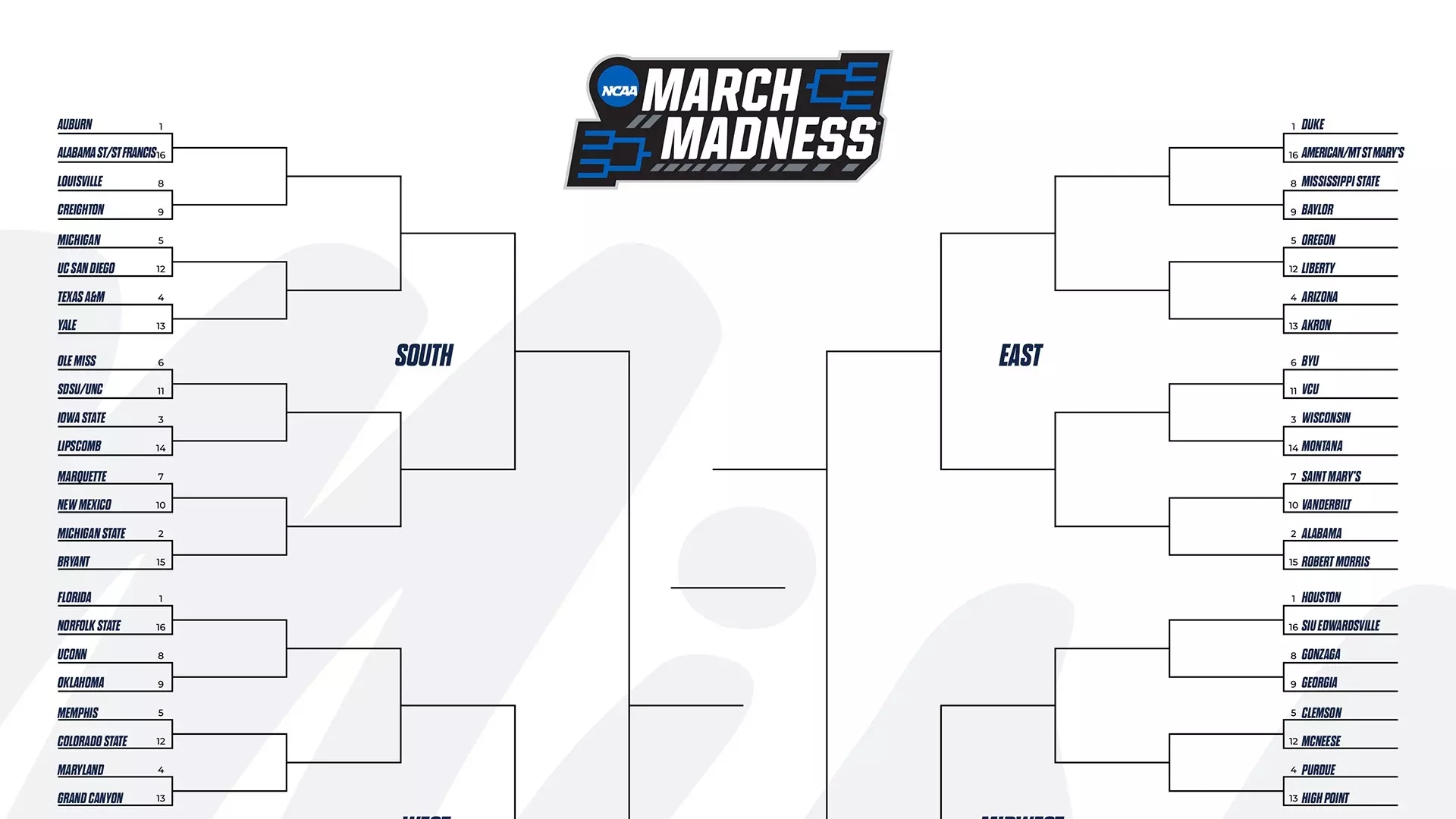 Ole Miss March Madness Printable Bracket Ole Miss Athletics 