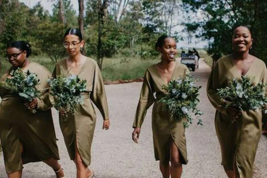 Olive Green Bridesmaid Dresses Tea Length Long Sleeves Elegant Garden Party Gowns Countryside Wedding Attire Available In Plus Sizes