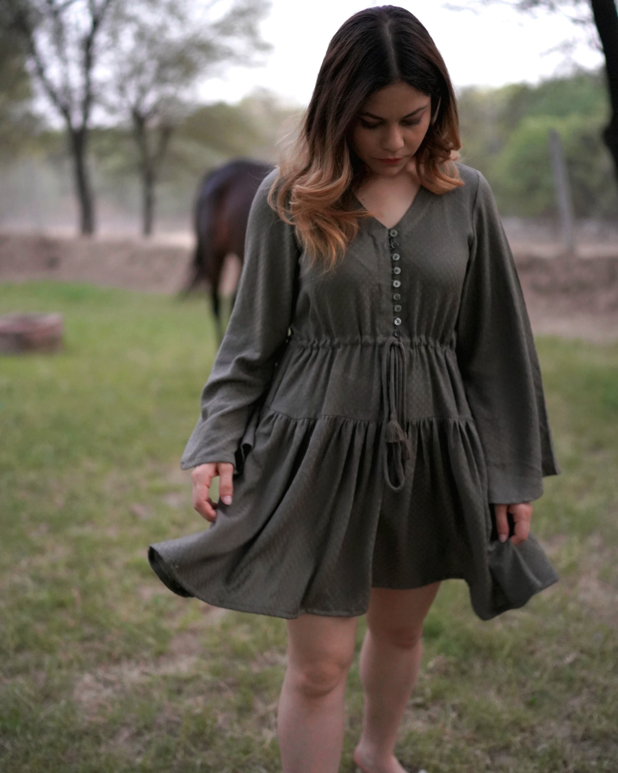 Olive Green Dress By Increscent The Secret Label