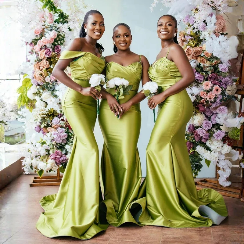 olive colored bridesmaid dresses