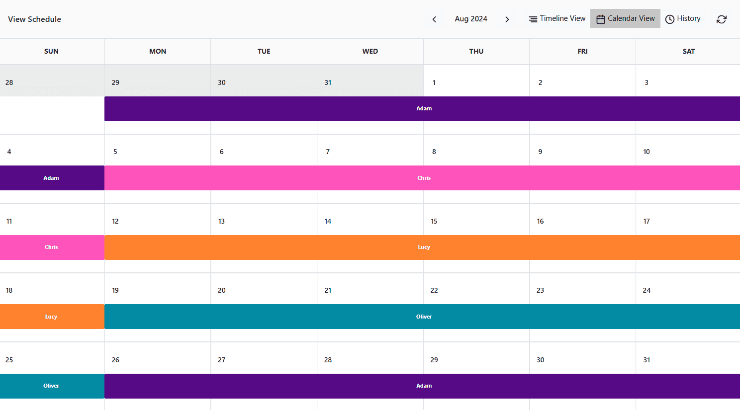 on call scheduling template