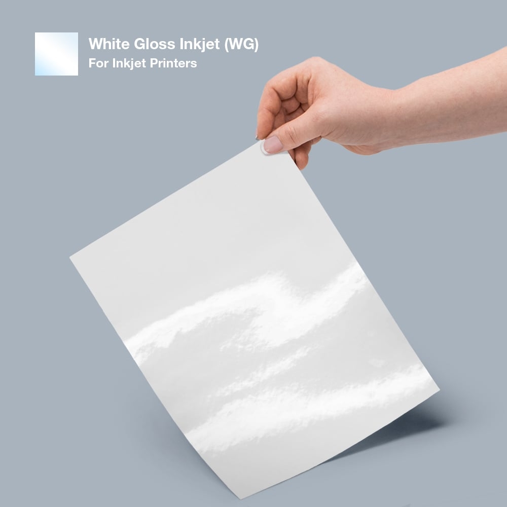 Online Labels White Gloss Sticker Paper 25 Sheets 8 5 Inch X 11 Inch Full Sheet Label Inkjet Printers Size 25 Sheet Pack