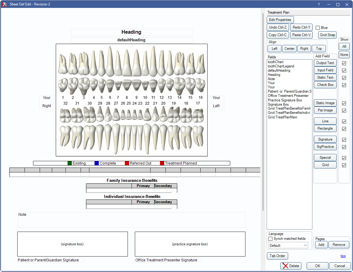treatment plan template dental