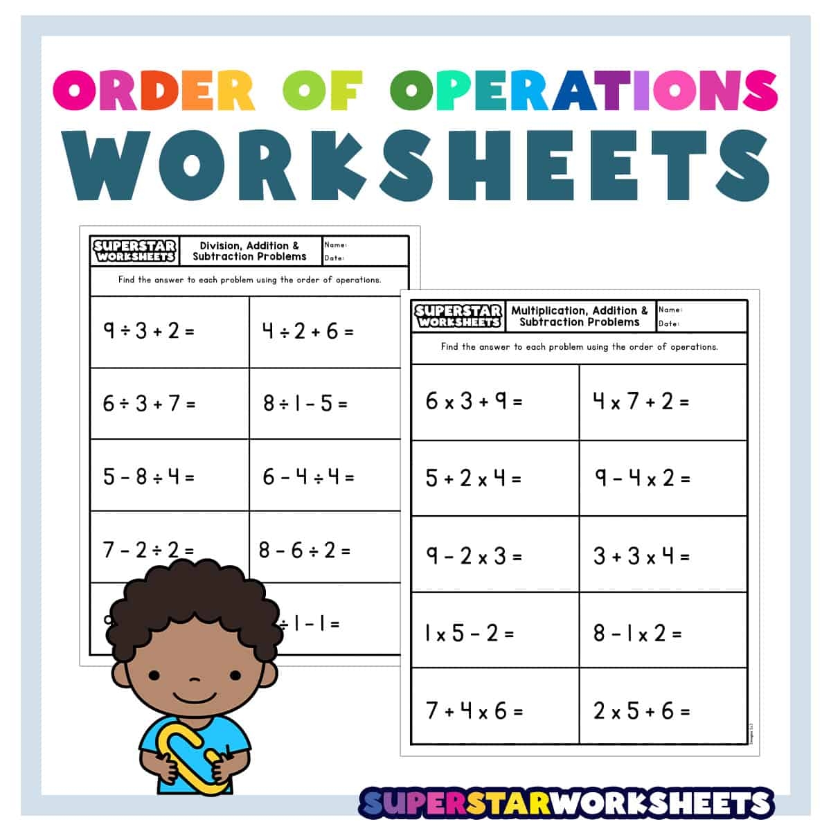 orders of operations worksheet
