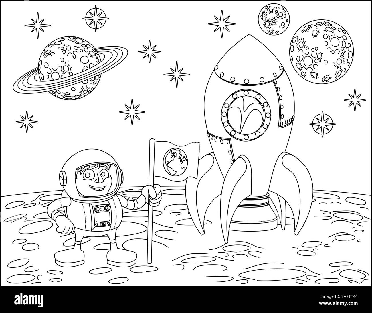 Outer Space Coloring Pages Black And White Stock Photos U0026 Images Alamy