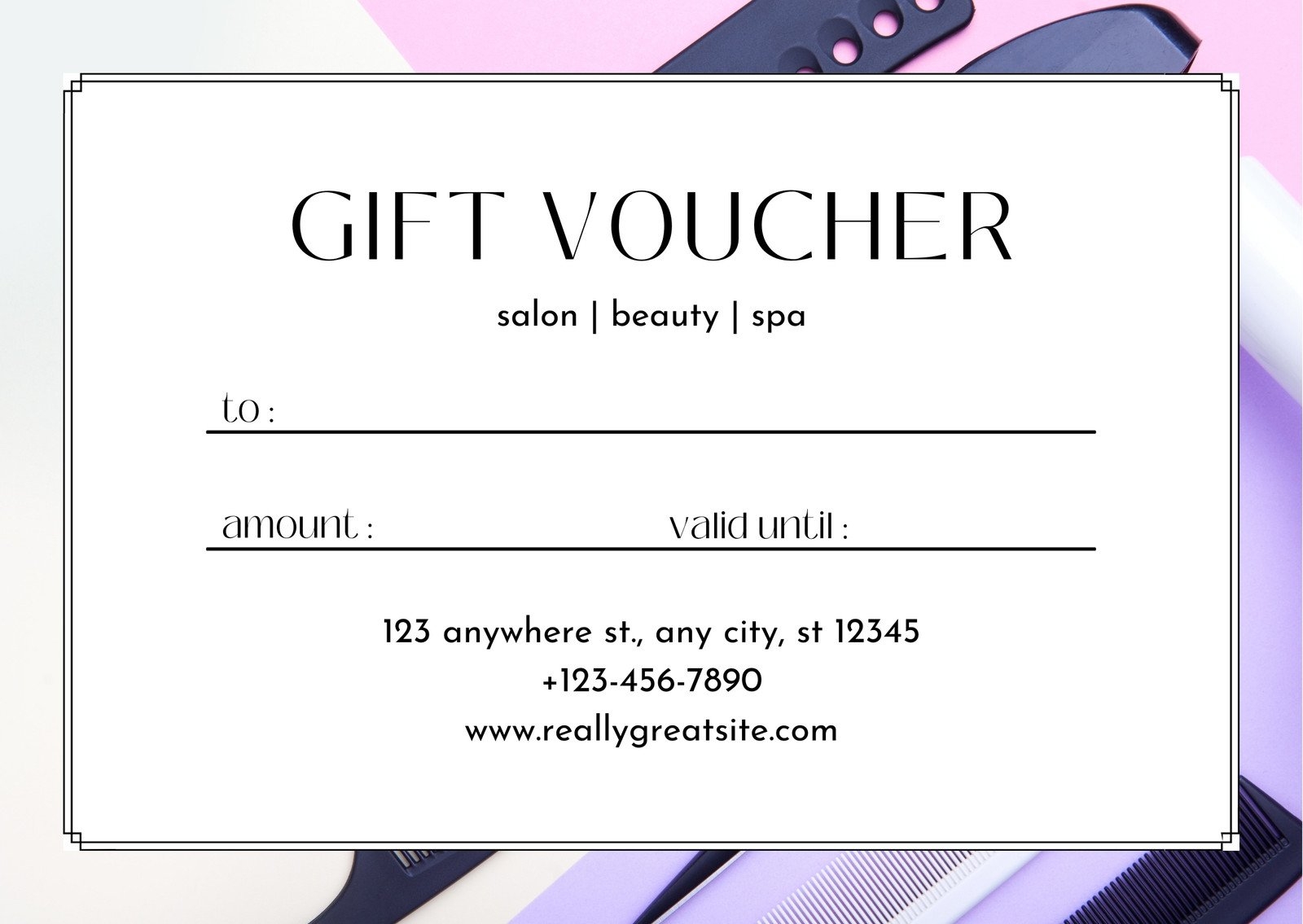 Page 2 Free Custom Printable Hair Salon Gift Certificate Templates Canva