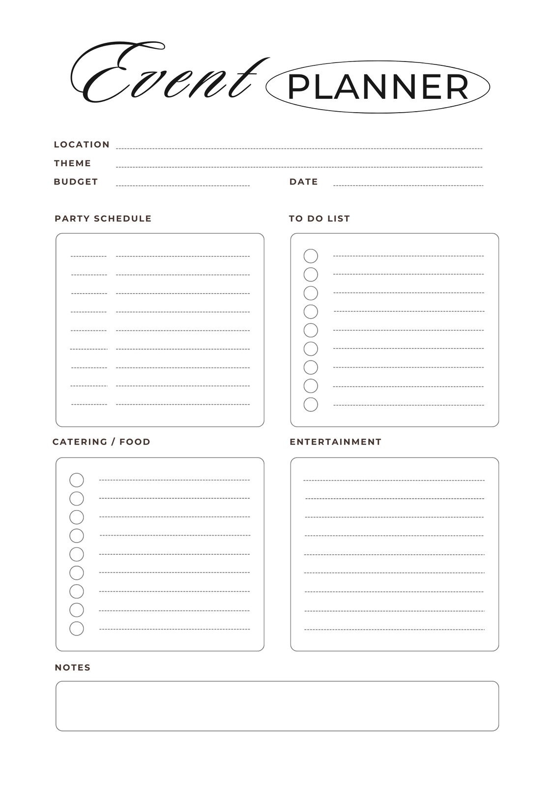 Page 2 Free Party Planner Templates To Customize And Print Canva