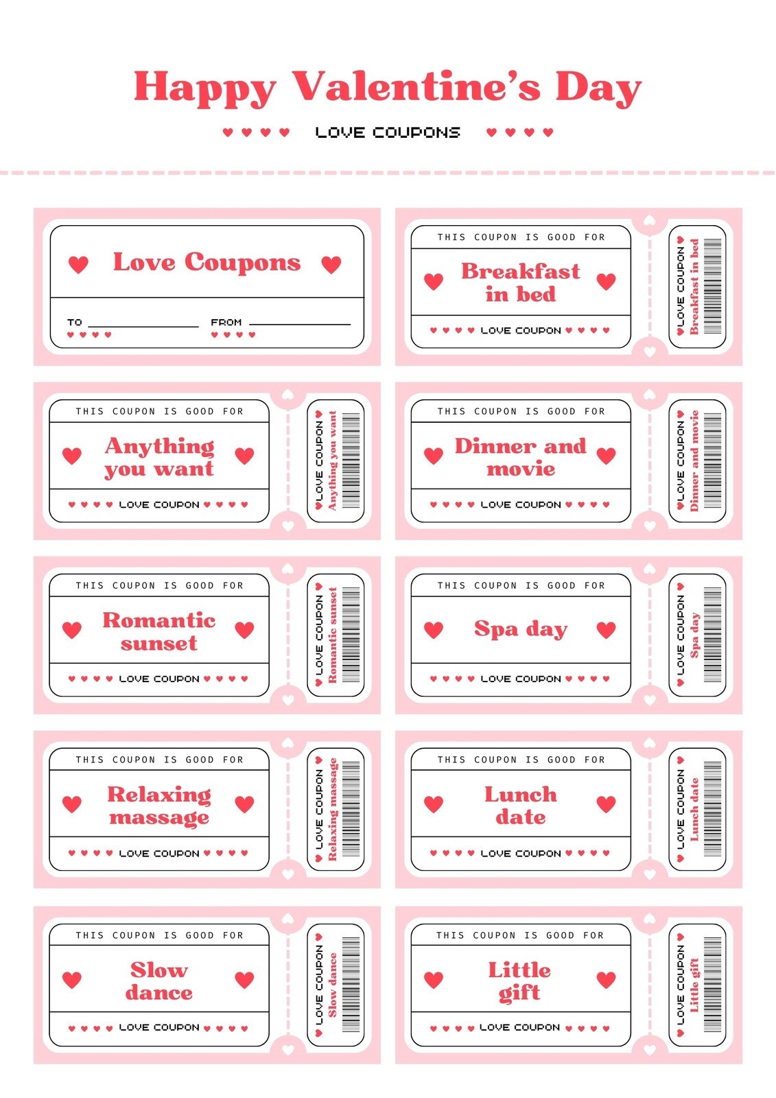Page 2 Free Printable Love Coupon Templates Canva