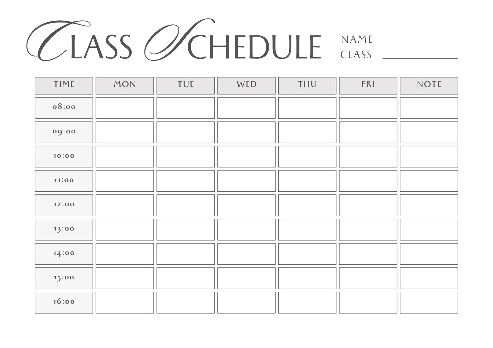 Page 3 Free Printable Class Schedule Templates To Customize Canva