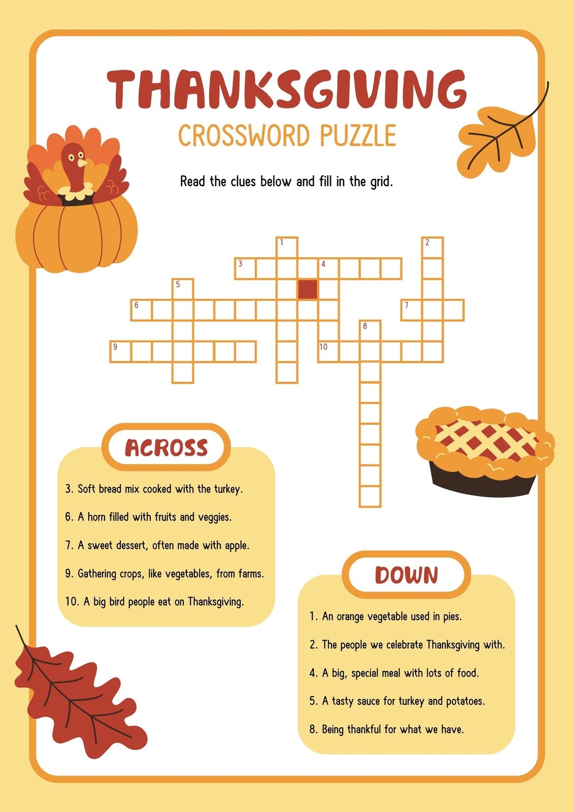 turkey puzzle template