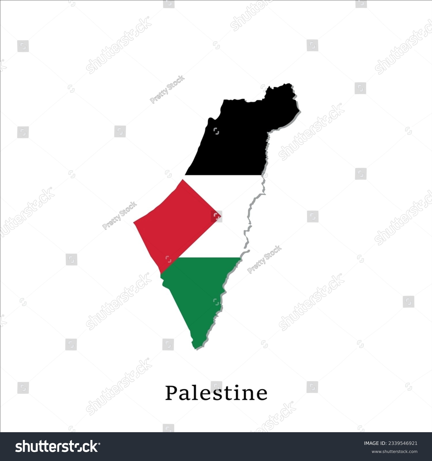 Palestine Map Flag Color Vector Independence Stock Vector Royalty 