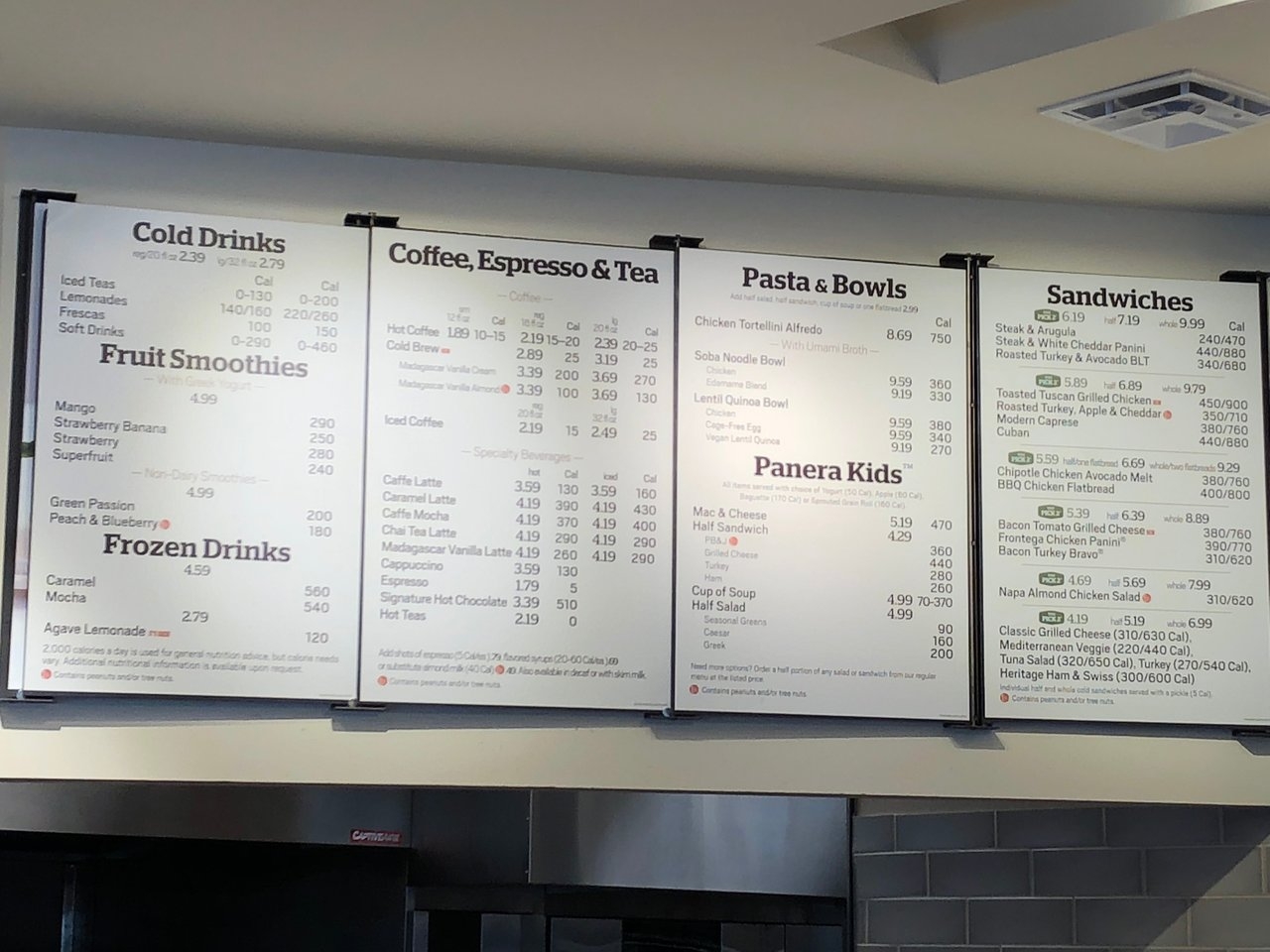 Panera Bread Menu Board Picture Of Panera Bread East Hanover 