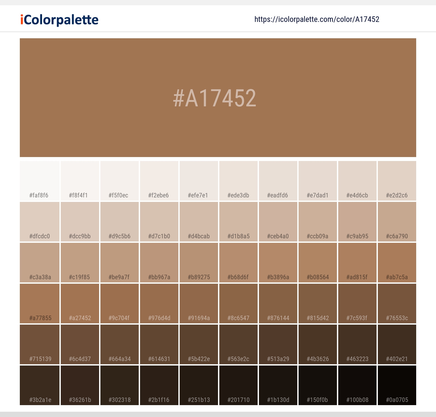 Pantone 17 1330 Tpx Lion Color Hex Color Code A17452 Information Hsl Rgb Pantone