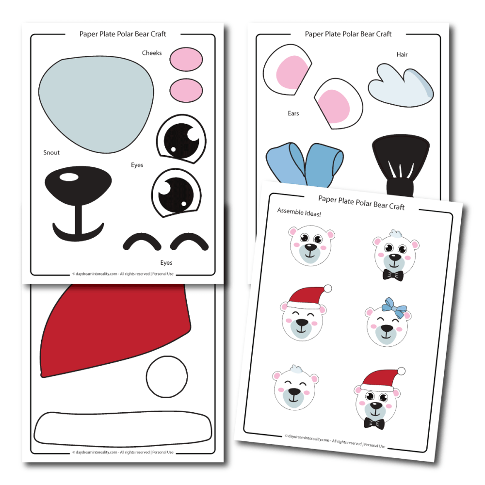 printable polar bear craft template