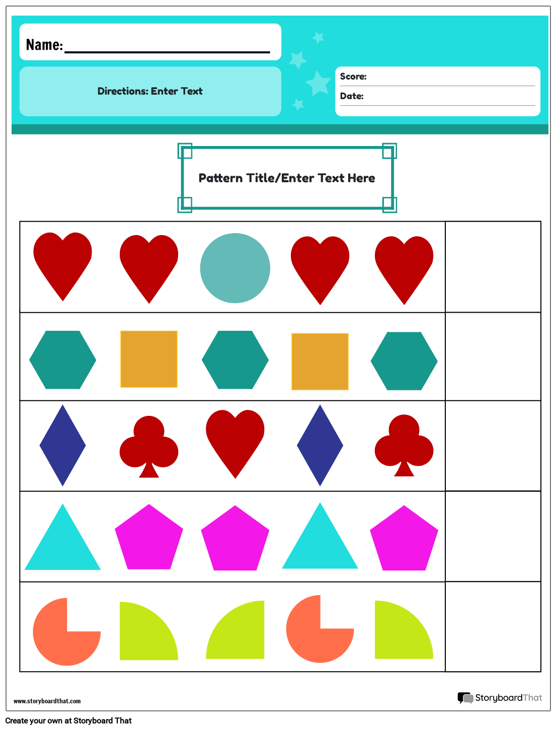 patterns worksheets