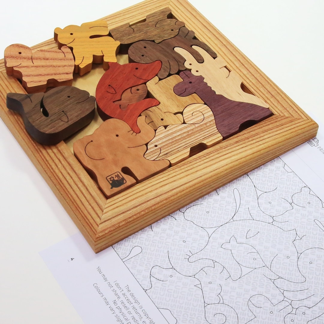 PDF PLAN Wood Puzzle Puzzle Template Animal Toys Kids Puzzles Art Puzzle Puzzle Plan PDF Etsy