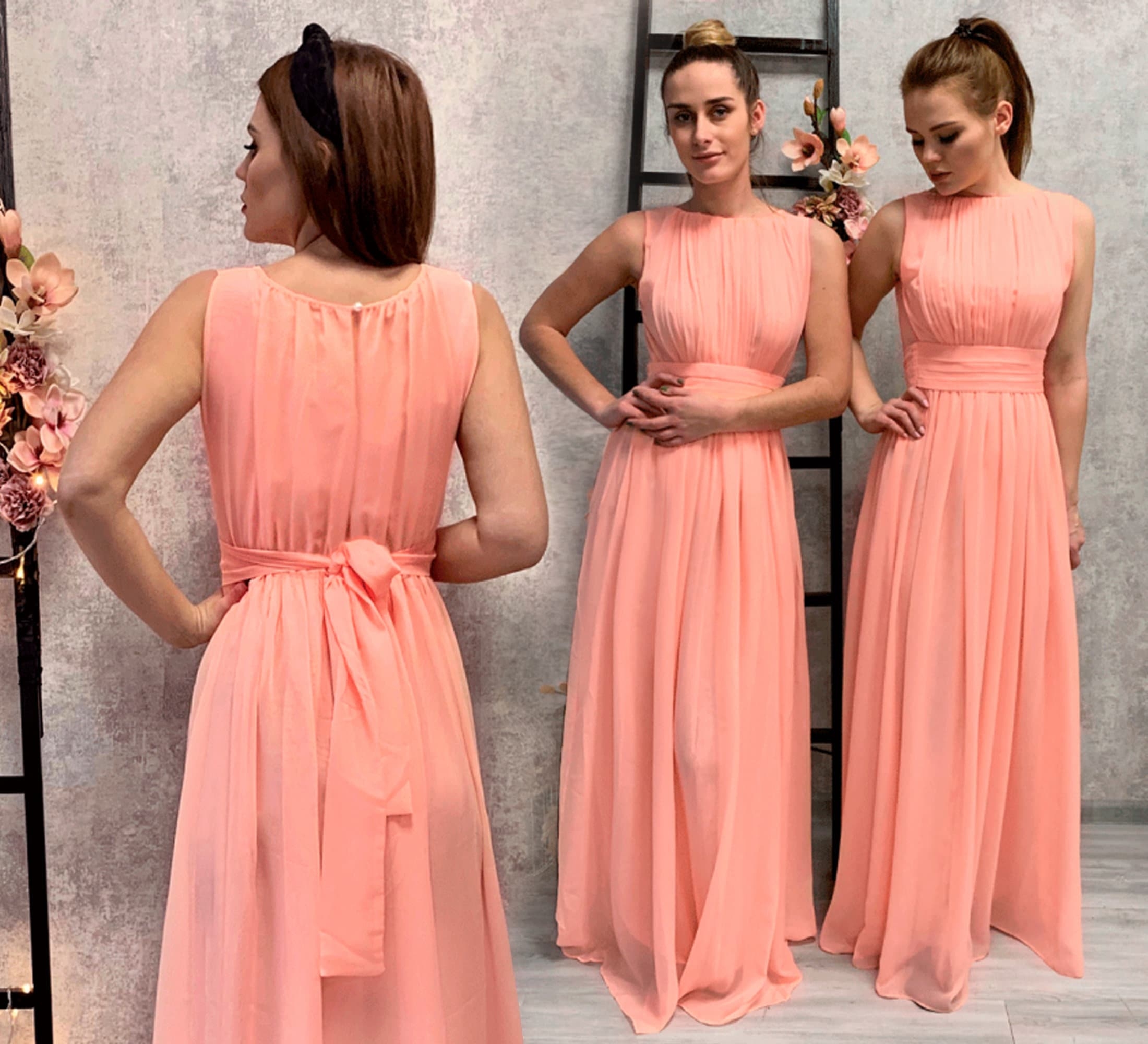 peach color dresses