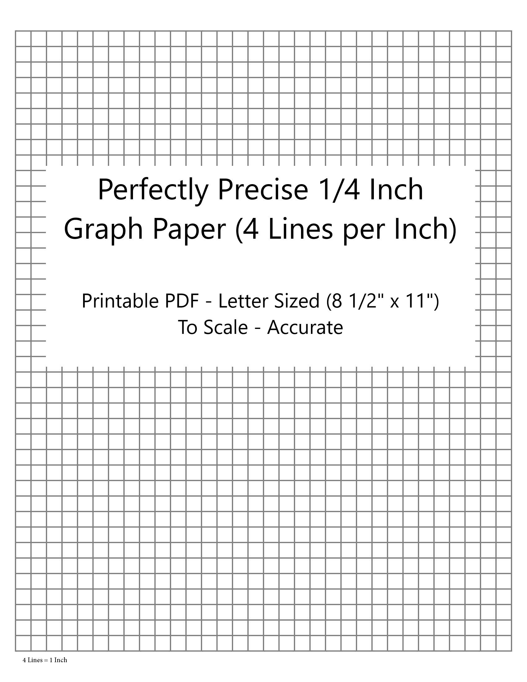 Perfectly Scaled And Precise Printable Graph Paper 4 4 1 4 Inch 4 Lines Per Inch 
