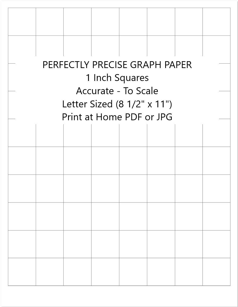 Perfectly Scaled And Precise Printable Graph Paper One Inch Squares 1