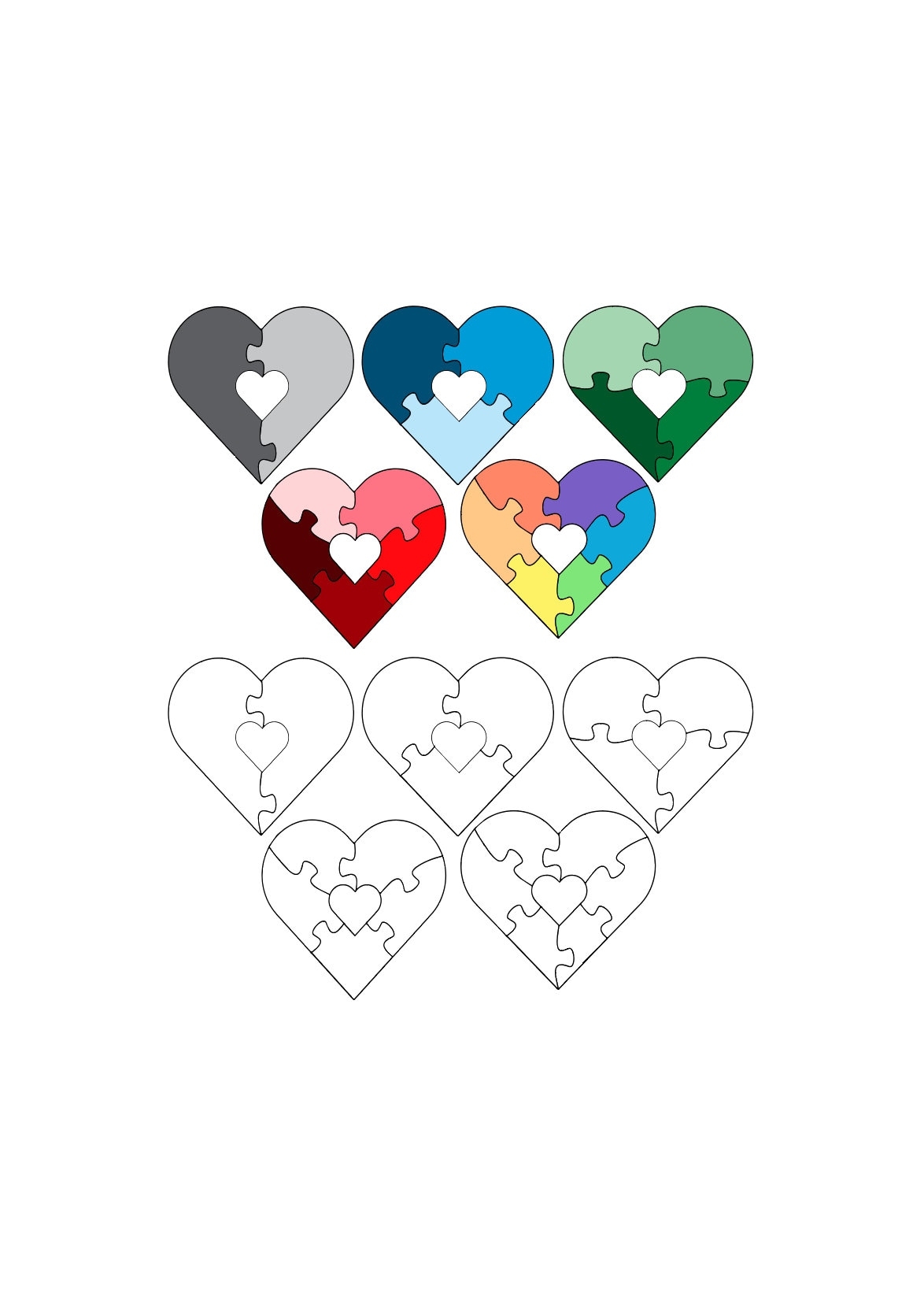 Personalized Heart Puzzle 5 Pieces Etsy