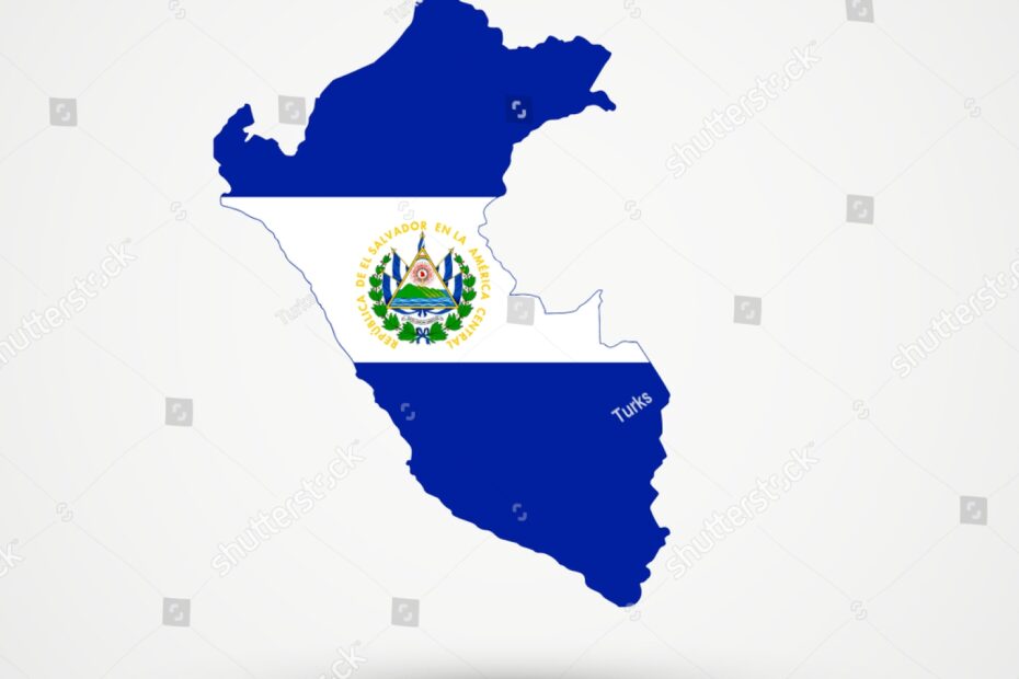 Peru Map El Salvador Flag Colors Stock Vector Royalty Free