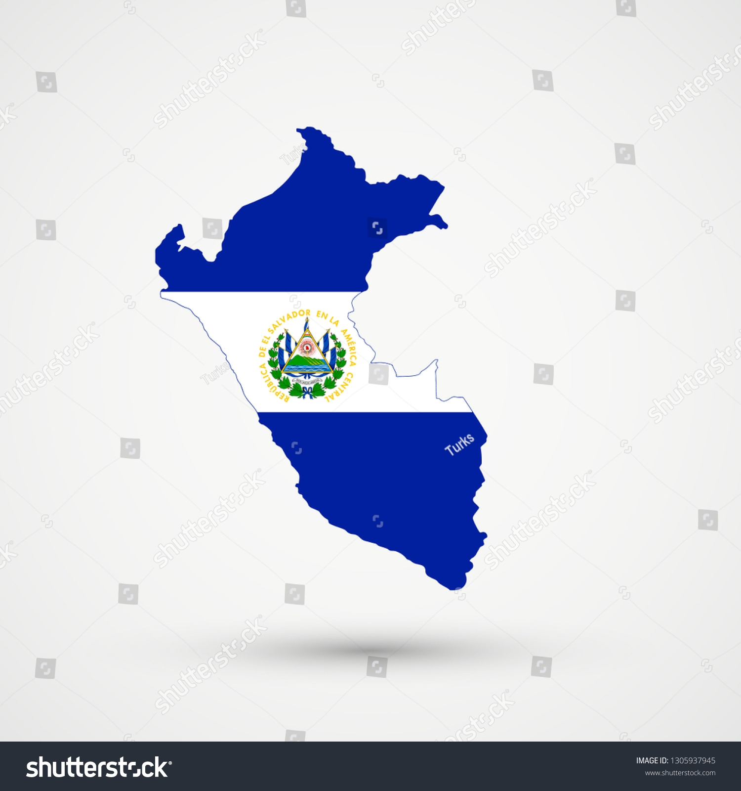 Peru Map El Salvador Flag Colors Stock Vector Royalty Free 