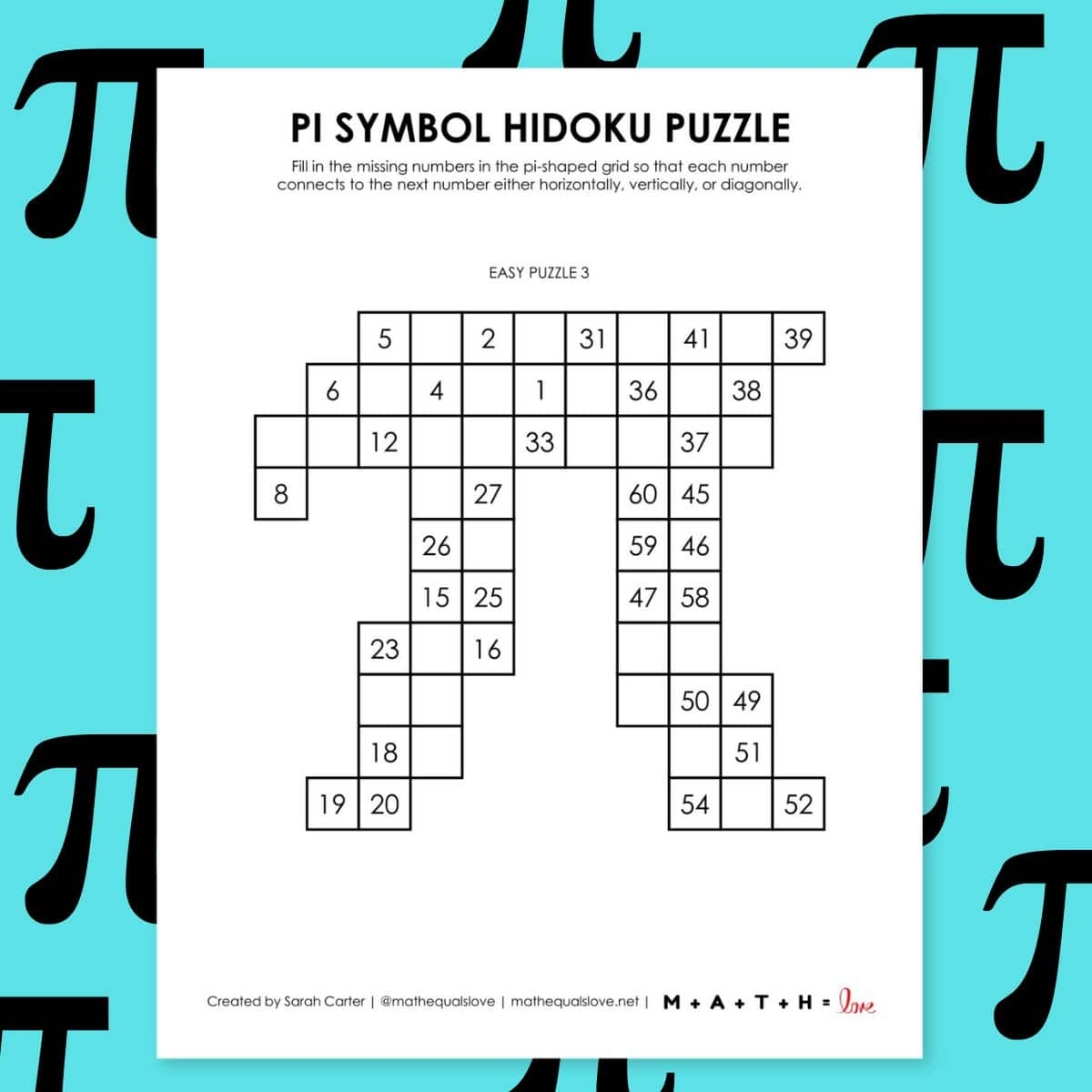 pi puzzle template