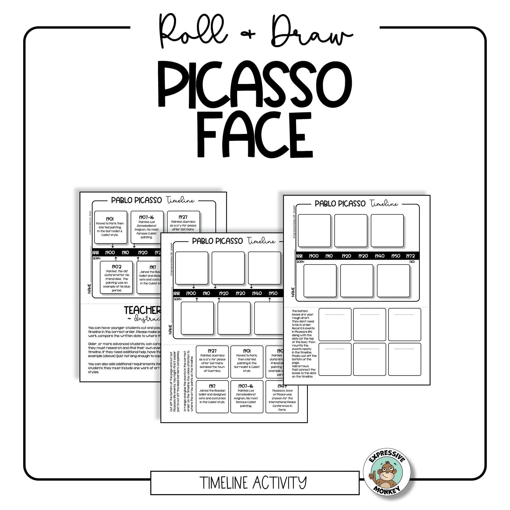 cubism puzzle page template