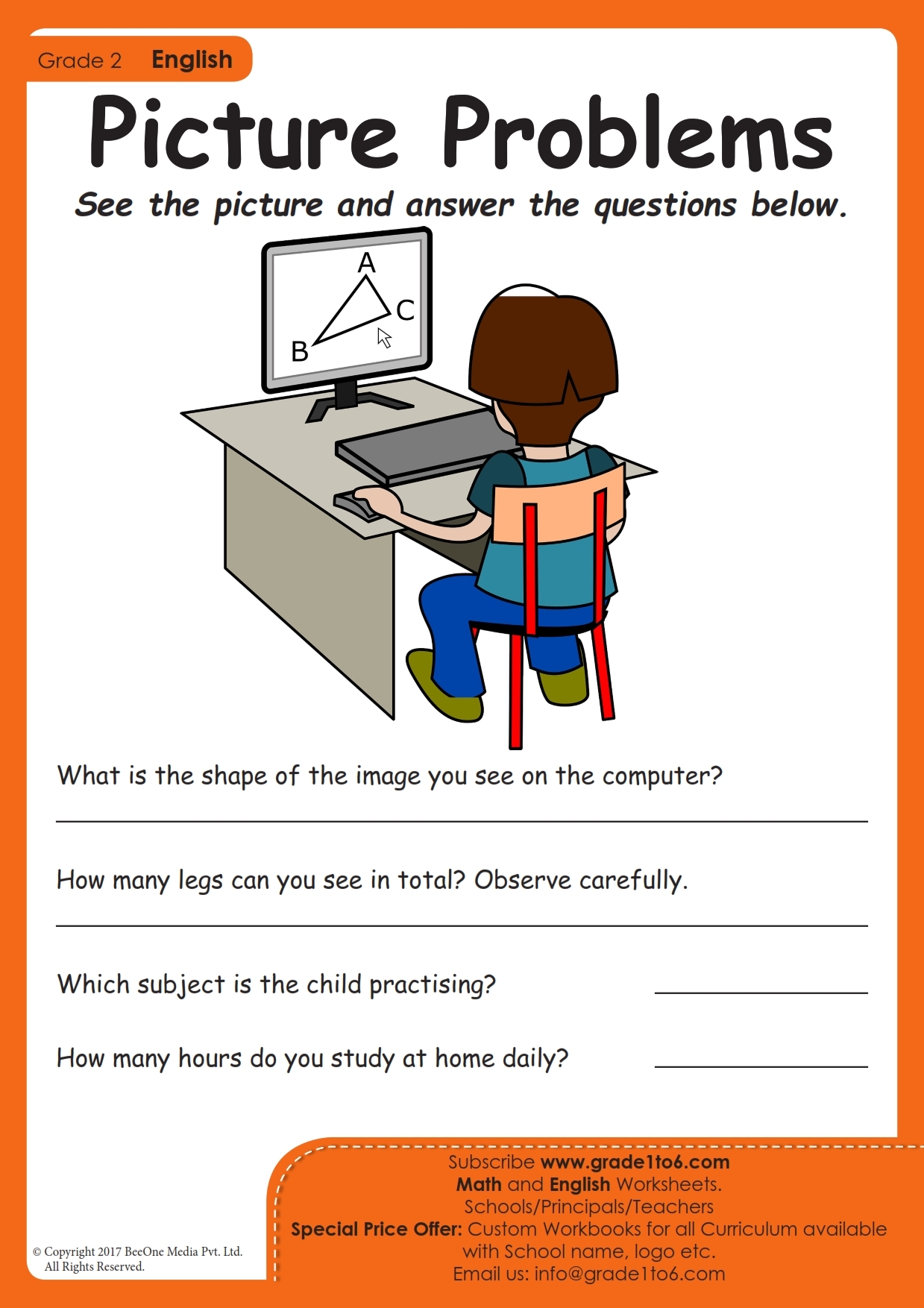 comprehension worksheets for class 2