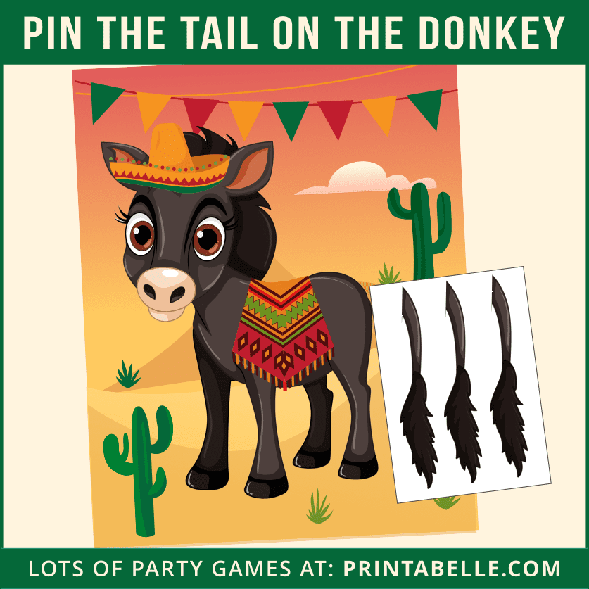 pin the tail on the donkey game printable