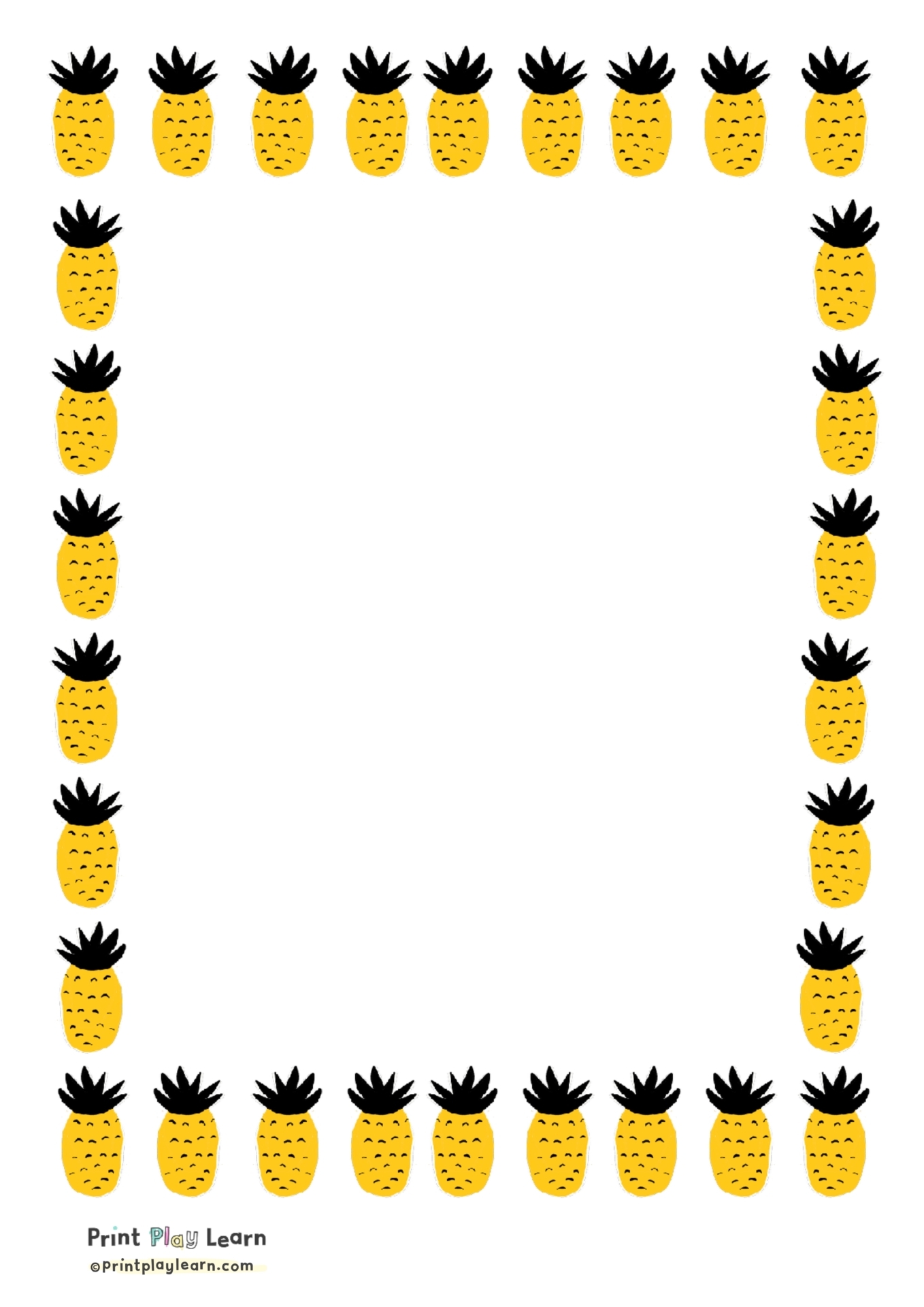 Pineapple Writing Template Or Mark Making Paper Printable Teaching Resources Print Play Learn
