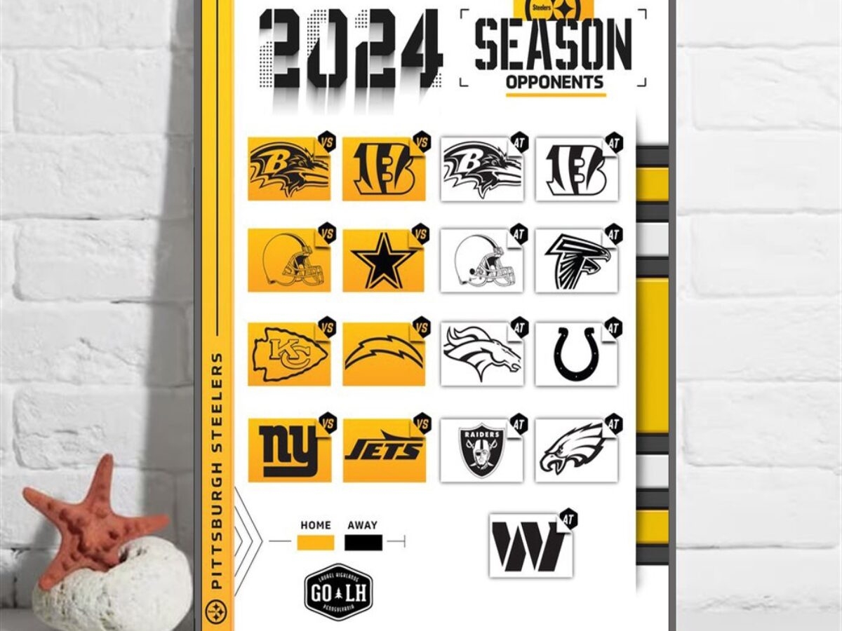 Pittsburgh Steelers 2024 NFL Season Schedule Poster Canvas Wall Art