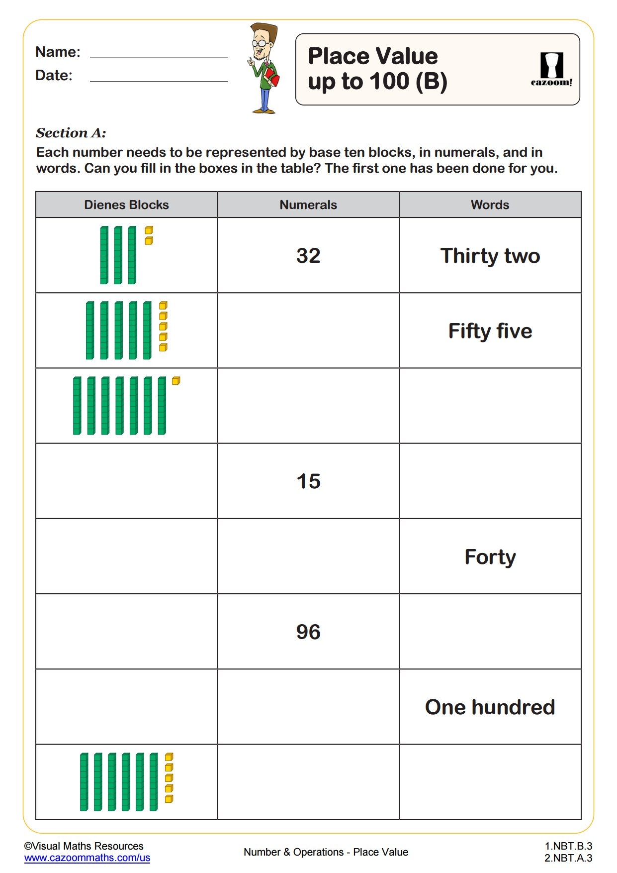 place and value worksheets
