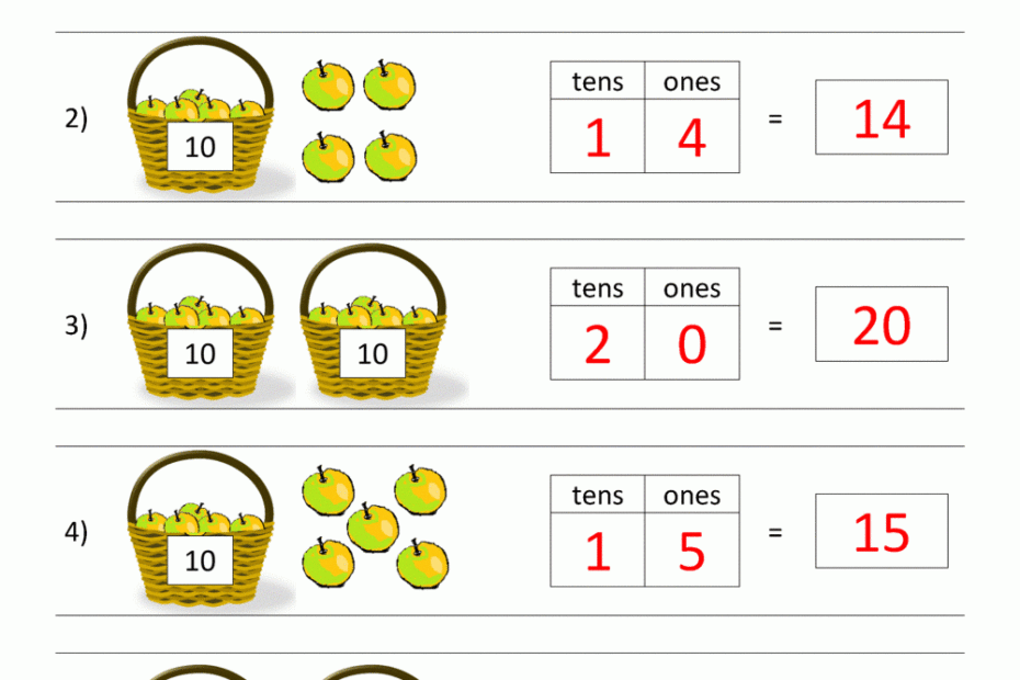 Place Value Worksheets For Kindergarten