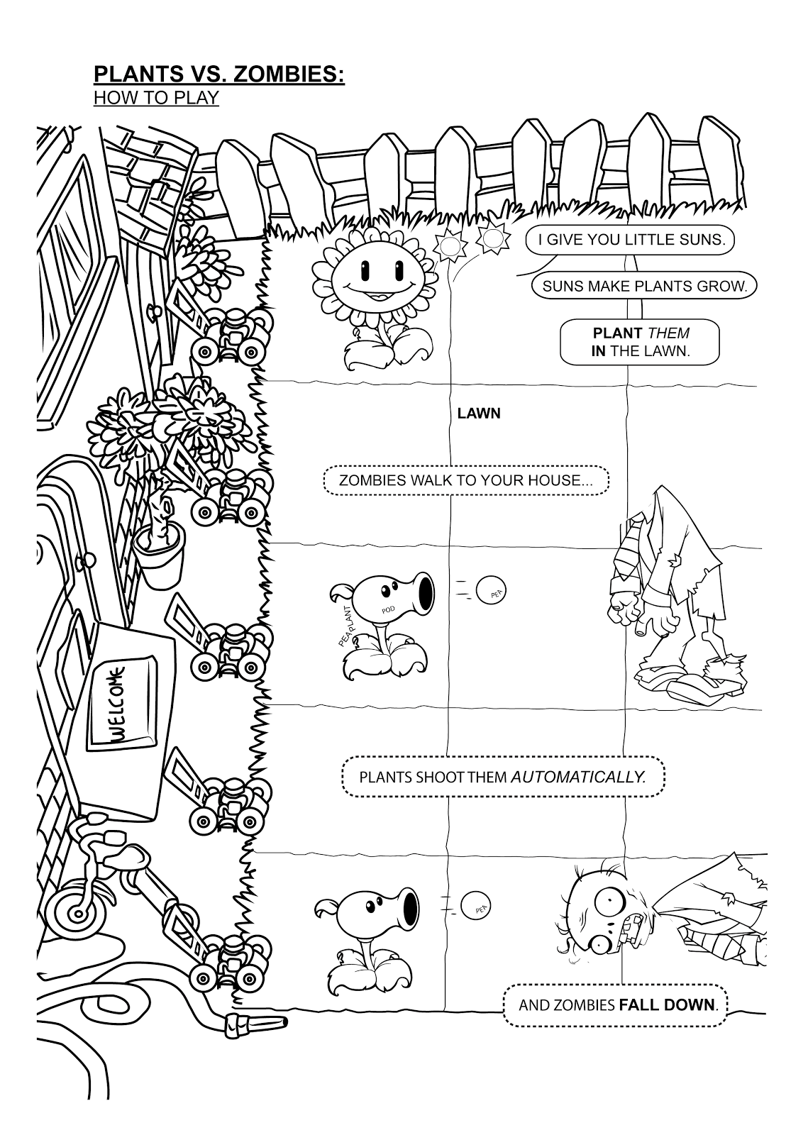 Plants Vs Zombies Coloring Pages Printable Coloring Pages FREE